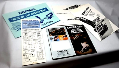 Folleto accesorio herramienta Dremel, regla deslizante selectora de brocas y RPM, catálogo, manual Foto 1 de 4