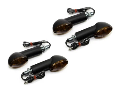 Blinker 4 Stück Cat Eye 40 mm schwarz E-geprüft Enduro für MZ KTM BMW Honda Kawa - Bild 1 von 3