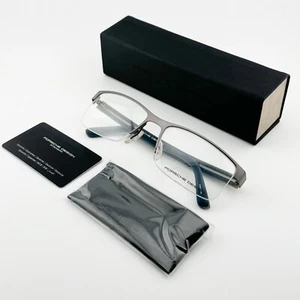 AUTHENTIC PORSCHE DESIGN Eyeglasses P’8230 D Half-Rim Eyewear Blue 55mm - Picture 1 of 11