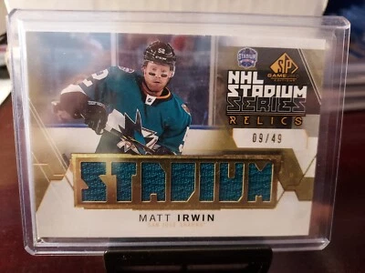 2015-16 SP Game-Used 2015 Stadium Series Relics #09/49 Matt Irwin #SJ-MI - Image 1 of 3