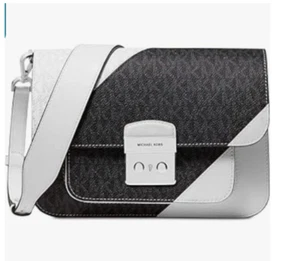 Bolso de hombro Michael Kors para mujer, blanco óptico/negro - 30S9SS9L3L (026) - Imagen 1 de 2