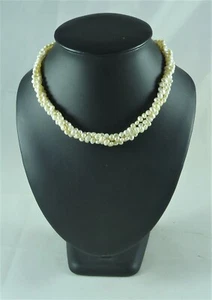 FABULOUS VINTAGE ESTATE TRIPLE TWISTED STRAND BAROQUE FRESHWATER PEARLS  # 19325 - Picture 1 of 5