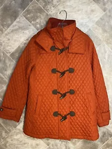 Nautica Jacke Damen mittel orange gesteppt mit durchgehendem Reißverschluss abnehmbare Kapuze - Bild 1 von 5