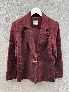 Joseph Ribkoff Women's Size 36 Red Ruffled Texture Blazer EUC - Picture 1 of 9