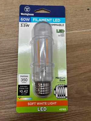 Westinghouse 4518520 Single 3.5 Watt Vintage Edison Dimmable T10 - Clear - Image 1 of 2