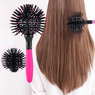 Spazzola Per Capelli Rotonda 3D A 360° Per Arricciare I Capelli Pettine ☆☆ - Immagine 1 di 4