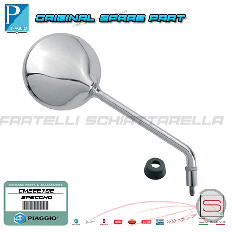 Specchio Retrovisore Destro Cromato Originale Piaggio Liberty Rst Moc CM262702 - Immagine 1 di 1