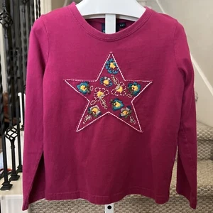 Beautiful Mini Boden Appliqué Star Burgundy Girls Size 5-6Y - Picture 1 of 5