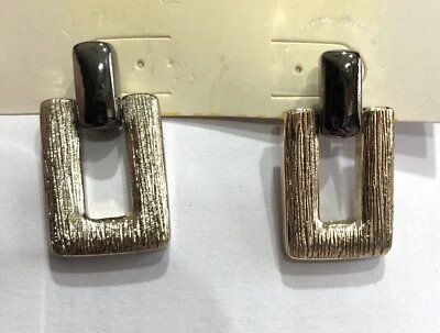 Шикарный заявление серый и золотой геометрический обруч подвеской серьги (A)88 - Изображение 1 из 4