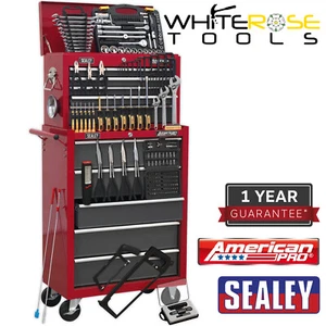 Sealey American Pro Topchest Rollcab Combination 14 Drawer Red/Grey 239pc Tool - Picture 1 of 2
