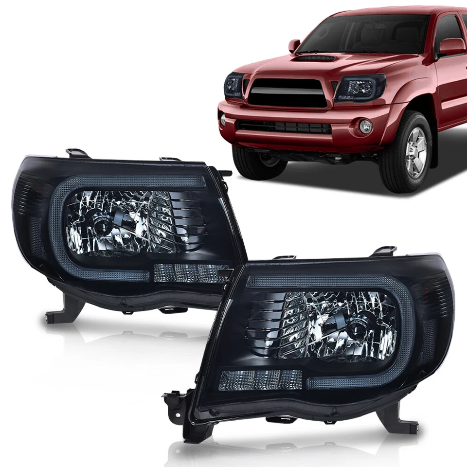Подходит для 2005-2011 Toyota Tacoma светодиодная трубка DRL проектор фары левый + правый - Изображение 1 из 4