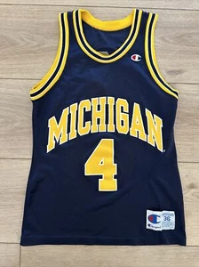 Vintage Chris Webber Michigan Wolverines Champion Jersey NBA NCAA Size 36 - Picture 1 of 13