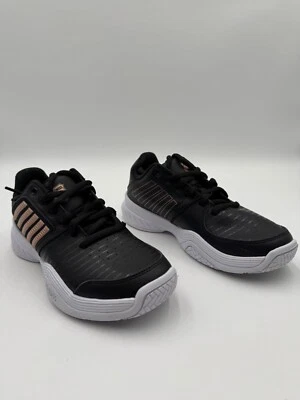 Zapatillas deportivas K-Swiss para mujer negras con rayas doradas talla 7 Foto 1 de 4