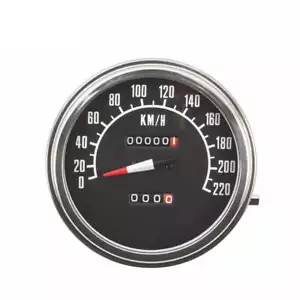 KM/H Black Face Speedometer Gauge 1:1 Ratio Harley Davidson Fat Bob FL 1968-84 - Picture 1 of 1
