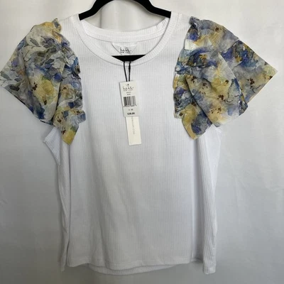 Топ женский Nicole Miller New York новый с Ярлыками белый размер M #211 - Изображение 1 из 4