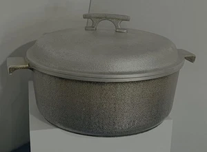 Pentola forno olandese vintage Queensware alluminio martellato con coperchio cucina 5 quarti - Foto 1 di 9