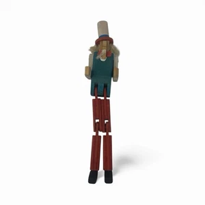 VTG Primitive Handmade Uncle Sam Wooden Doll 13” Patriotic Folk Art Americana - Picture 1 of 10