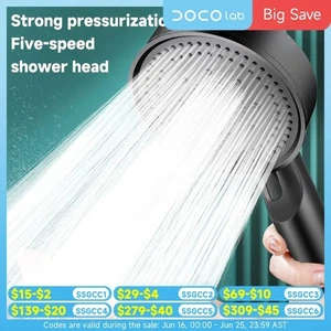 5 Modes Shower Head Multifunction Adjustable Water Nozzle Massage Bathroom Gift - Picture 1 of 24