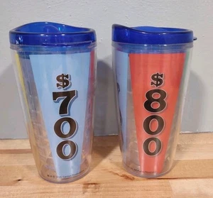 Lot Of 2 Wheel Of Fortune Travel Mugs/Tumblers 16oz. Made In USA - Picture 1 of 8