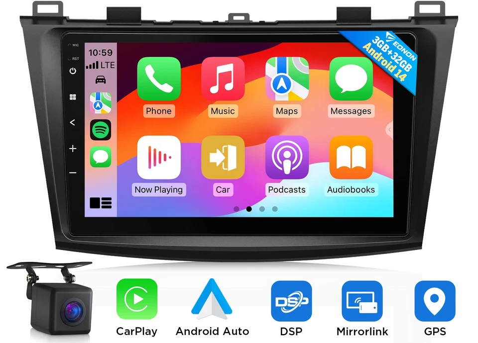 For Mazda 3 2010 2011 2012 2013 Eonon 9" IPS Android 14 Car Stereo GPS Radio DSP - Image 1 of 4