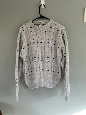 Vintage Northern Reflections Gray Multicolor Retro Knit Grandpa Sweater Medium - Image 1 of 4