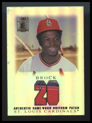 2001 Topps Tribute Patch Lou Brock Authentic Game-Worn Jersey Patch #RPN-LB SP - Image 1 of 2