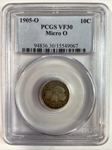 1905-O Barber Dime "Micro O" PCGS VF30 Great Color! - Picture 1 of 4