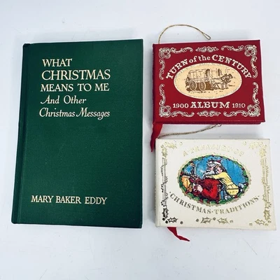 3x Vintage Miniature Christmas Books Bundle | Decorative Holiday Collectables - Image 1 of 4