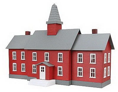 Model Power 783 HO Little Red School House Assembled Lighted W/2 Figures - Image 1 of 2