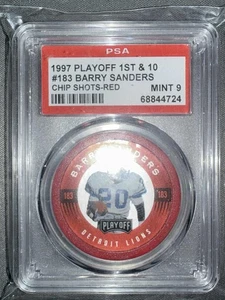 1997 Playoff 1ST & 10 Chip Shots RED #183 Barry Sanders HOF POP 1 PSA 9 5571 - Picture 1 of 2