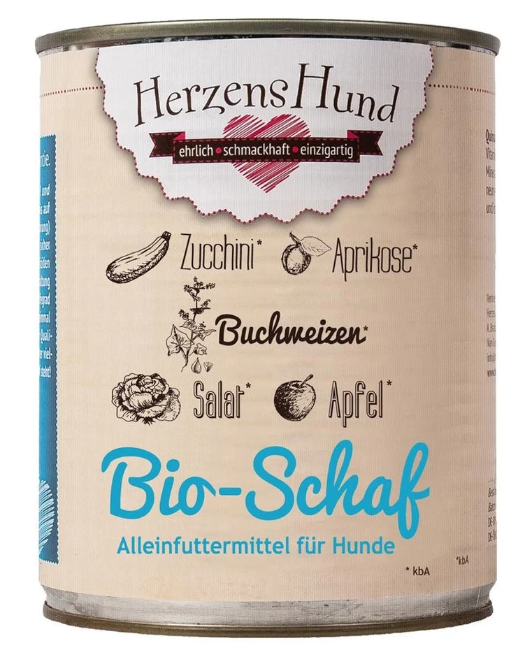 Herzenshund Bio Schaf mit Bio-Zucchini | 6x800g - Bild 1 von 1