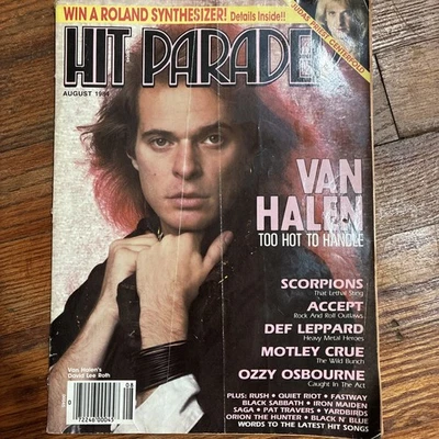 HIT PARADER magazine August 1984 Van Halen Cover / Judas Priest Centerfold - Image 1 of 2