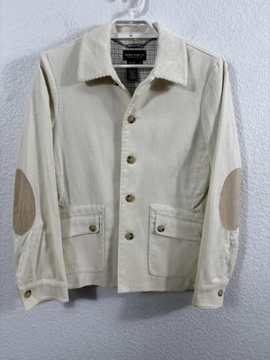 Chaqueta Lauren Jeans Co Mujer Mediana Marfil Pana Ecuestre Codo Parches Foto 1 de 4