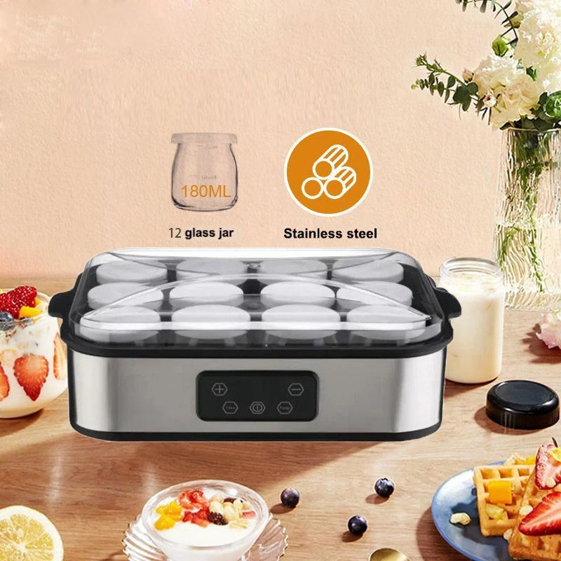 Yoghurt Maker Device with a Thermostat and 12 Jars 180ml for Homemade Yoghurt - Image 1 of 4
