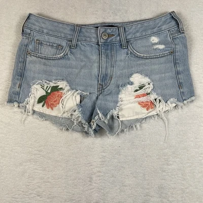 Pantalones cortos de jean Express para mujer 4 relajados tiro bajo florales Foto 1 de 4