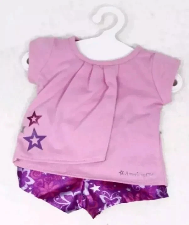 American Girl Butterfly Sweet Pajamas W/hanger Gr8 4 Lea