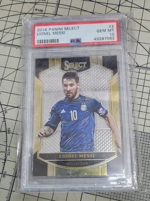 PSA 10 2016 Panini Select #2 LIONEL MESSI Argentina Barcelona Argentina Gem Mint - Image 1 of 2