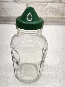 Vintage Federal Housewares Glass Sugar Shaker Green Top USA Dispenser MCM Decor - Picture 1 of 8