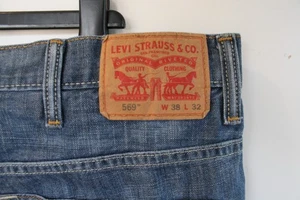 Vintage LEVI LEVIS 569 blue denim jeans red tab W 38 L 32 - Picture 1 of 15