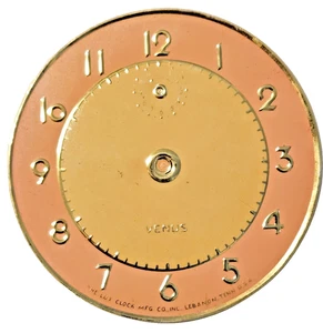 VENUS by LUX CLOCK Pink and cream 3 1/2" Clock face thick tinfoil print - Picture 1 of 2