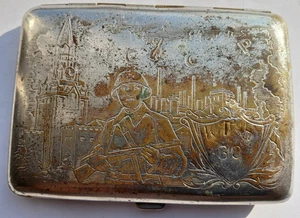 Vintage Soviet cigarette case,military border guard of the KGB of the USSR,1940s - Picture 1 of 23
