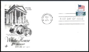 1971 American Flag 8c over White House Sc 1338F FDC with ArtCraft cachet - Picture 1 of 1