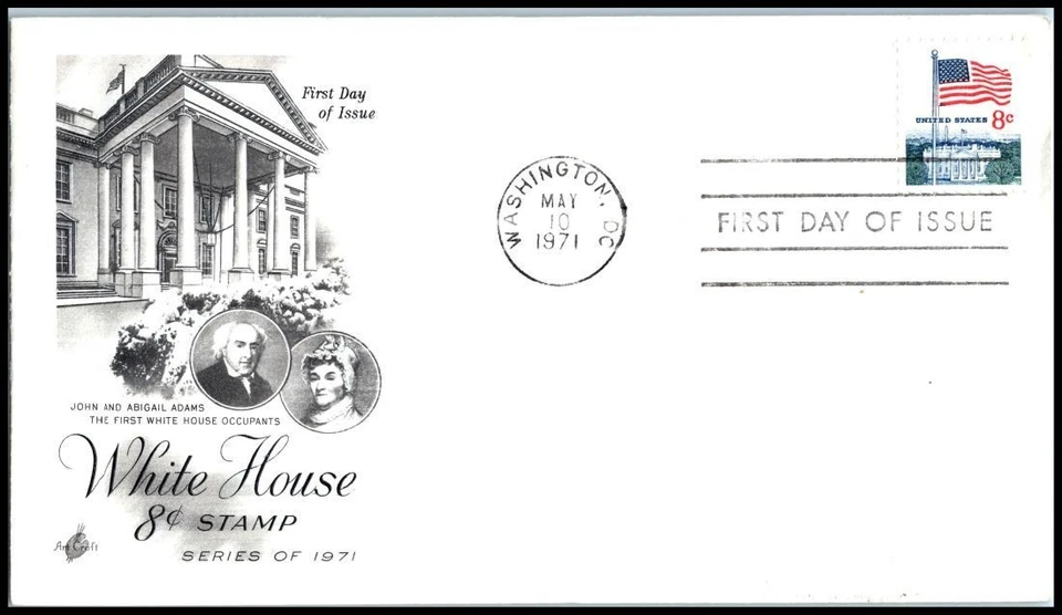 1971 American Flag 8c over White House Sc 1338F FDC with ArtCraft cachet - Image 1 of 1