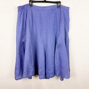 J. Jill Purple Linen Full Circle A Line Pleated Skirt Plus Size 2X - Picture 1 of 8