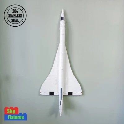 SKY FIXTURES Wandhalterung Halterung für Lego Icons Concorde 10318 vertikal Edelstahl