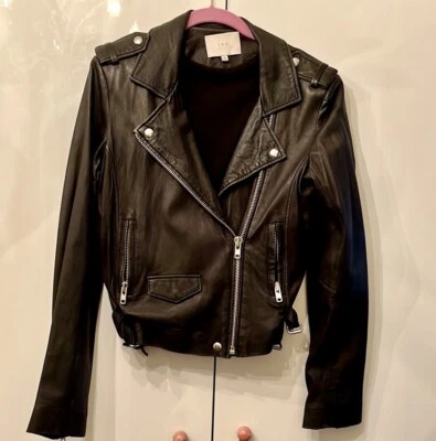 $1395 IRO Ashville black leather jacket size 3 - Imagem 1 de 4