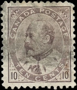 Canada Used F-VF 10c Scott #93 1903 King Edward VII Stamp - Imagen 1 de 2