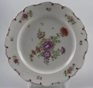Ludwigsburg Teller Blumen um 1770 Ø24cm Purpur Rand - Bild 1 von 1