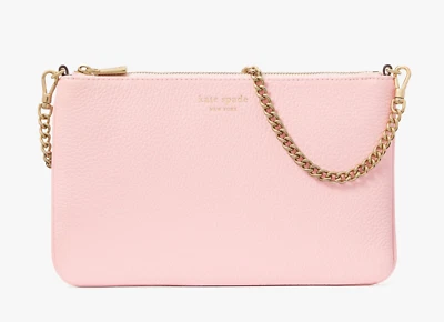 Kate Spade Taylor кошелек с ремешком цепочка кожи тонкий клатч наплечная сумка ~ новый с Ярлыками ~ розовый - Изображение 1 из 4