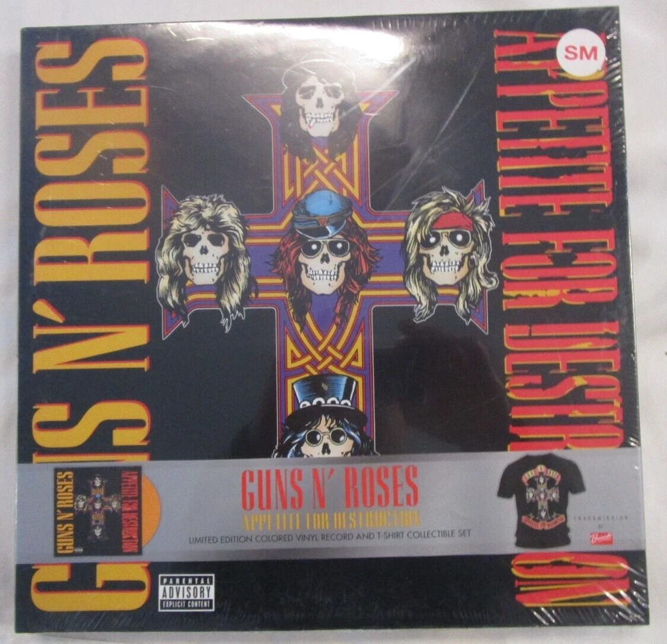Guns N' Roses Appetite For Destruction Limited Ed Vinyl Record & S Shirt Set GNR — 第 1/2 张图片